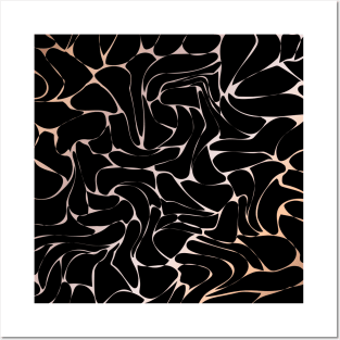 Black and rose gold metallic background Posters and Art
